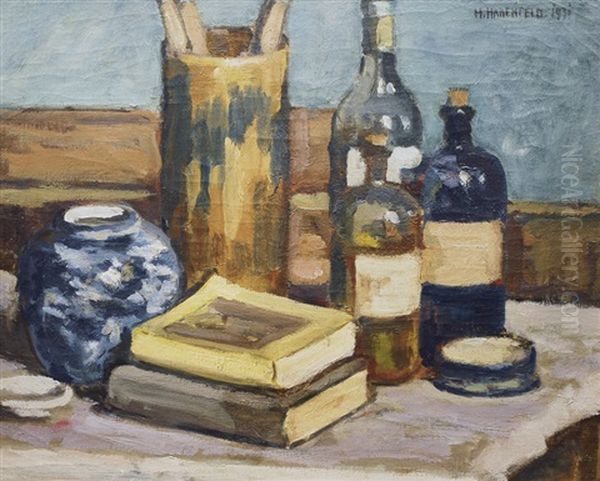 Sill Life With Vase, Bottles And Books - view 1