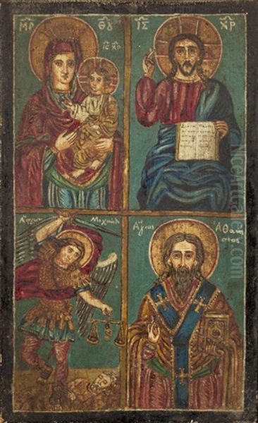 Madonna With Child, Jesus, Saints Michael And Athanasios - view 1