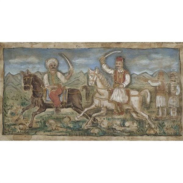 Battle Scene With Greek And Turk - view 1