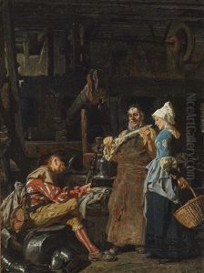 Scene At The Weaponsmith by Carl von Haeberlin