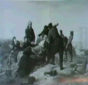 Rettung Auf Fohr.in Den Dunen Fischerfamillie Bei Dem       Verletzten Sohn by Carl von Haeberlin