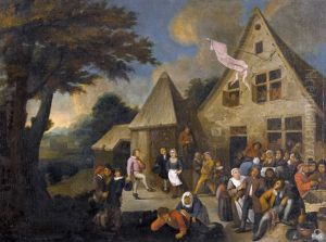 Frohliche Dorfgesellschaft Bei Der Schenke by Nicolas (Walraven) van Haeften