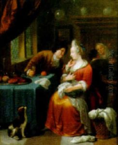 Tavern Interior With An Amourous Couple
