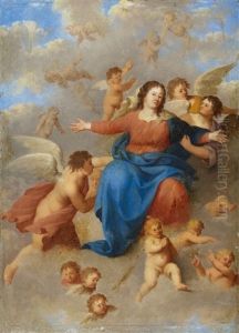 The Virgin Surrounded By Angels by Johan van Haensbergen