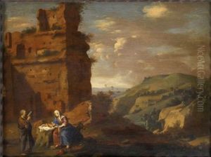 Le Repos De La Sainte Famille Pendant La Fuite En Egypte by Johan van Haensbergen