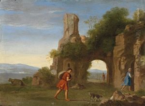 Arkadische Landschaft Mit Felskulisse Arkadische Landschaft Mit Felskulisse