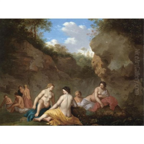 Diana And Her Nymphs By A Pool - view 1