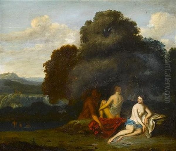 An Italianate Landscape With Nymphs Surprised By A Satyr - view 1