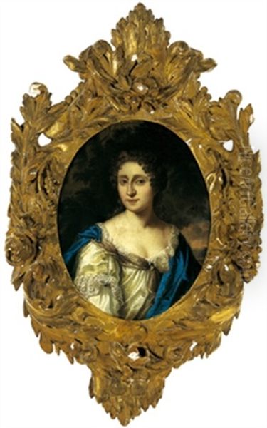 Bildnis Einer Dame In Weisem Satinkleid Und Blauem Mantel - view 1