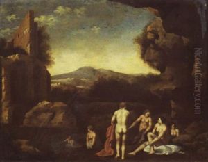 Baigneuses Pres De Ruines Antiques Baigneuses Pres De Ruines Antiques