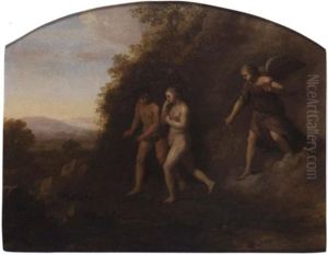 The Expulsion Of Adam And Eve by Johan van Haensbergen