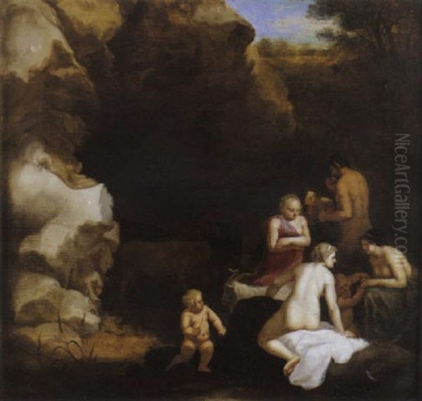 Nymphes Et Un Satyre Dans Un Paysage - view 1