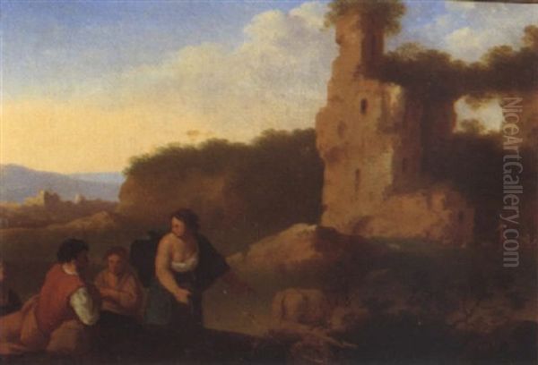Le Repos Des Bergers Pres De Ruines Antiques - view 1