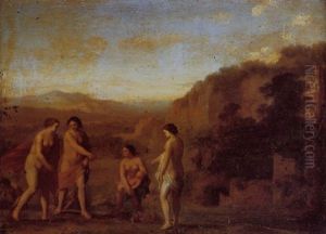 A Classical Landscape With Nymphs Discovering An Infant by Johan van Haensbergen