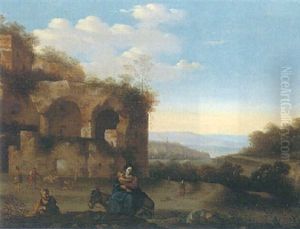 An Italianate Landscape With Ruins And The Flight Into Egypt