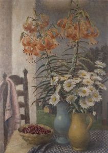 Flower Stil Life With Cherries by Adolf De Haer