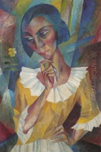 Madchen Mit Blume by Adolf De Haer