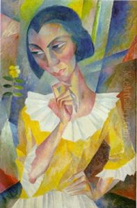 Madchen Mit Blumen by Adolf De Haer