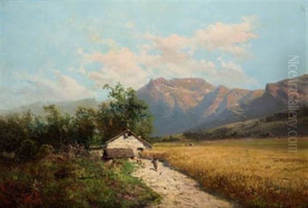 Paisaje Montanoso, Casa Y Campo De Cereales - view 1