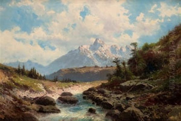 Paisaje Montanoso Con Torrente - view 1