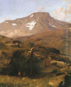 Paisaje Con Pastor Cuidando De Su Rebano by Carlos de Haes
