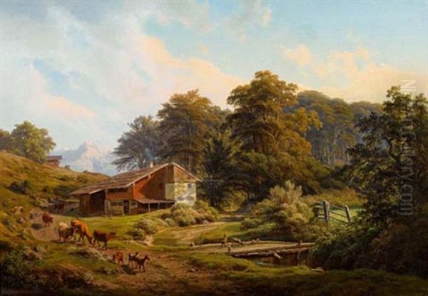 Voralpenlandschaft Mit Gehoft - view 1