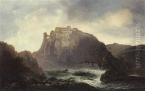Fluslandschaft Mit Dem Kloster Montecassino by Carl (Baron von) Hafften