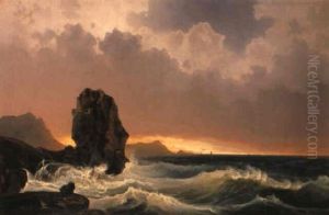 At Sundown Towards Meeresbrandung by Carl (Baron von) Hafften