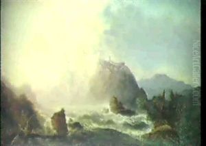 Burg Uber Einem Reisenden Strom by Carl (Baron von) Hafften