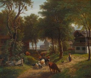 Auf Der Dorfstrase by Carl Hafner