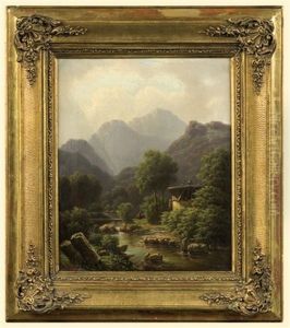 Mountain Landscape With Creek Bridge