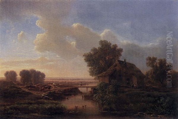 Reetgedecktes Bauerrnhaus In Moorlandschaft - view 1