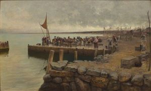 Fiskare I Torekovs Hamn (fishermen In The Harbour Of Torekov, Sweden) by August Vilhelm Nikolaus Hagborg