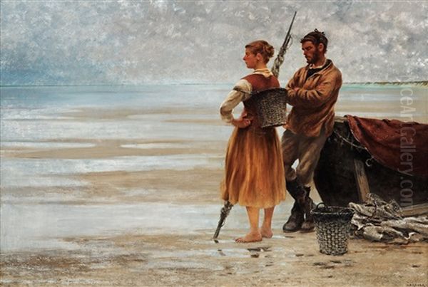 Strandbild Med Fiskare - view 1