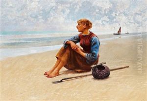 Fisherwoman On The Coast Fisherwoman On The Coast