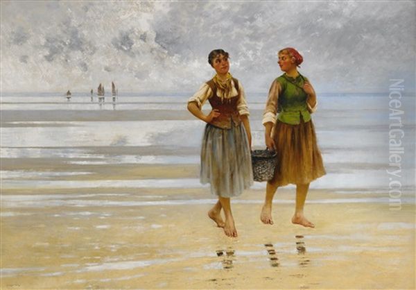 Musselplockerskor Pa Stranden - view 1