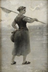 Musselplockerska by August Vilhelm Nikolaus Hagborg