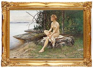 Efter Badet by August Vilhelm Nikolaus Hagborg