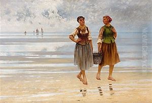 Flickor Vid Strand Flickor Vid Strand