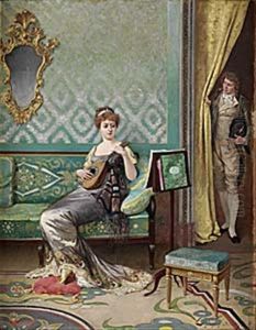 Musikstund by August Vilhelm Nikolaus Hagborg