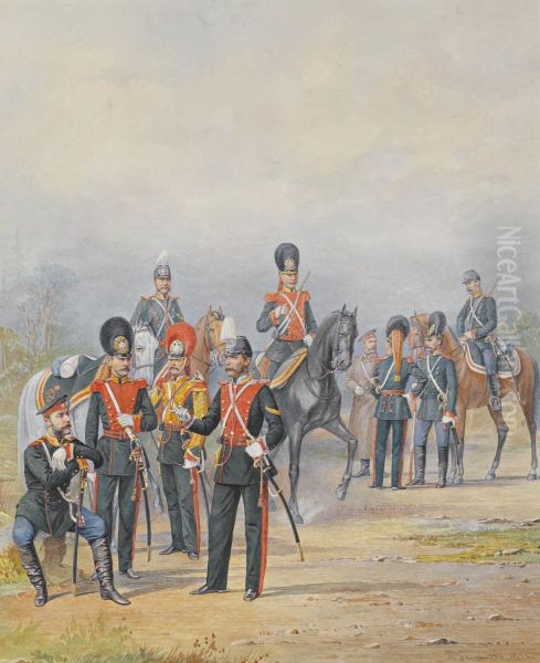 A Group Of Officers And Men Of The Life Guards Dragoon Regiment - view 1