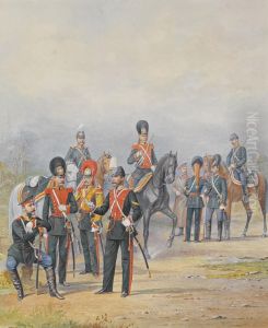 A Group Of Officers And Men Of The Life Guards Dragoon Regiment by Piotr Ivanovich Balashov