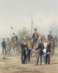 A Group Of Officers And Soldiers From The Life Guard Lancer Regiments Of His And Her Majesties by Piotr Ivanovich Balashov