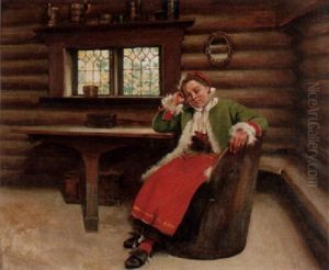 Interior Med Kulla by August Vilhelm Nikolaus Hagborg
