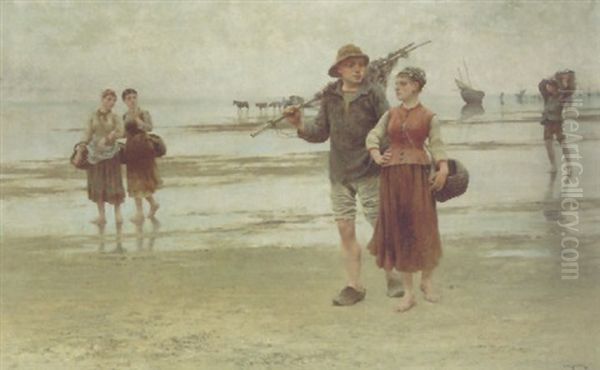 Fisherfolk On The Beach - view 1