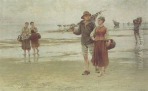 Fisherfolk On The Beach