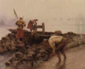 Musselplockning I Bretagne by August Vilhelm Nikolaus Hagborg