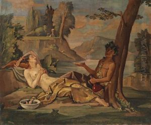 Hohenzollersche Landschaft Mit Figuren by Alfred Hagel