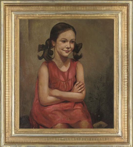Portrait Of A Young Girl In A Red Dress - view 1