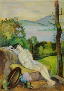 Schlafende Amazone by Alfred Hagel